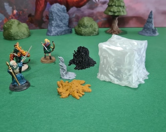 ウーズモンスター、28mmテーブルトップRPG、ゼラチンキューブ、ブラックプディング、オーカーゼリー、グレーウーズ