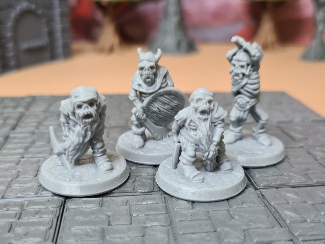 Skeleton Dwarfs and Orcs 28mm D&D Tabletop Undead Monster Miniatures - Etsy