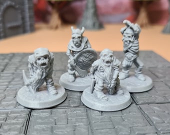 Skeleton Dwarfs and Orcs | 28mm (D&D) Tabletop | Undead Monster Miniatures