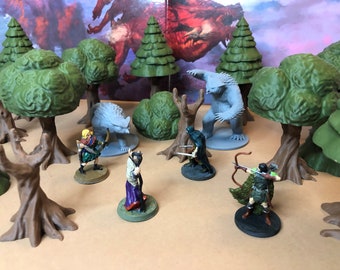 Modular Trees | 28mm (D&D) Trees, Trunks, and Bush Terrain | Tabletop RPG