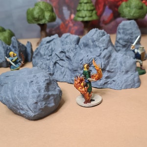 Large Rocks | 28mm (D&D) Miniature Stone Scatter Terrain | Tabletop RPG