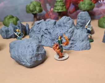 Large Rocks | 28mm (D&D) Miniature Stone Scatter Terrain | Tabletop RPG