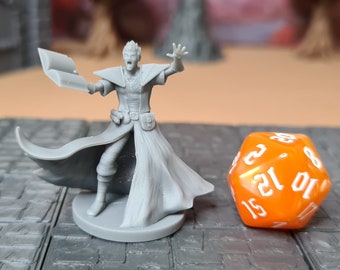 Human Evoker | 28mm (D&D) Male Wizard Miniature | Tabletop RPG