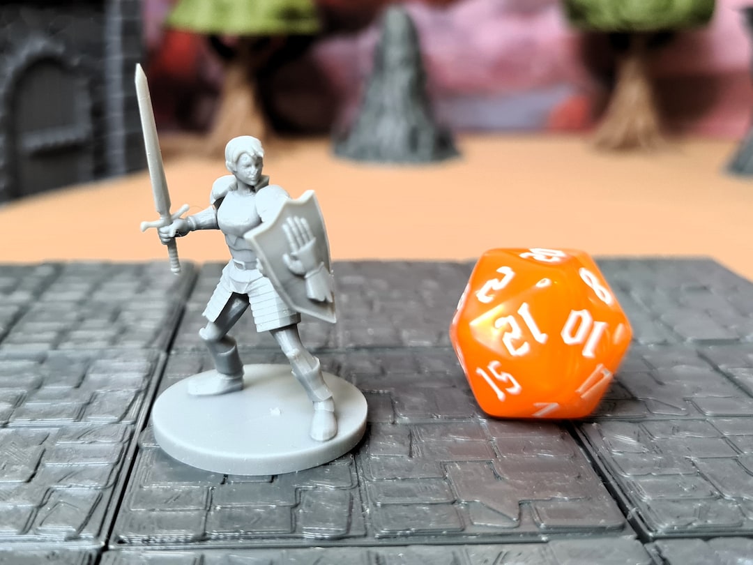 Elven Paladin of Helm 28mm D&D Female Paladin Miniature Tabletop RPG - Etsy