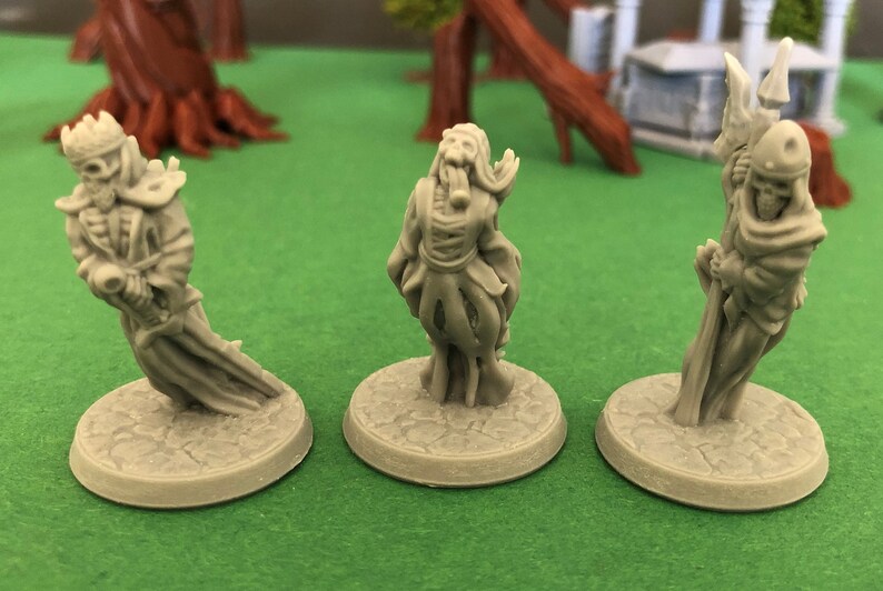 Wraiths och Banshee | 28 mm (D&D) Odöda fiendearméminiatyrer | Bordsrollspel Mixed Set (3pcs)