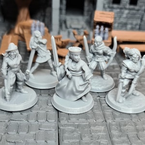 Kriegerinnen | 28 mm (D&D) | Kämpferin PC/NPC Miniaturen | Tabletop-Rollenspiel