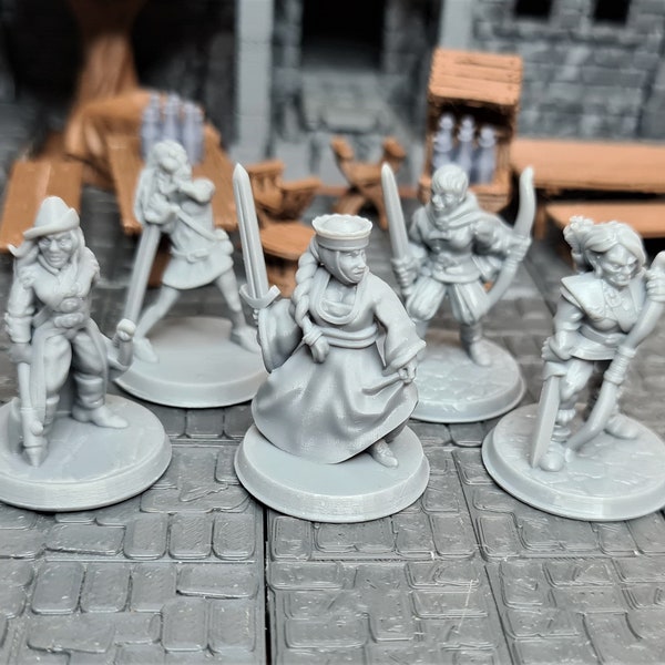 Warrior Women | 28mm (D&D) | Female Fighter PC / NPC Miniatures | Tabletop RPG