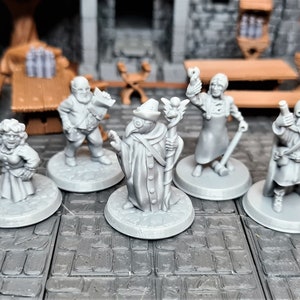 Townsfolk Workers 2 / 28 mm (D&D) / Cityfolk Working Class PC / Miniature PNG / Gioco di ruolo da tavolo