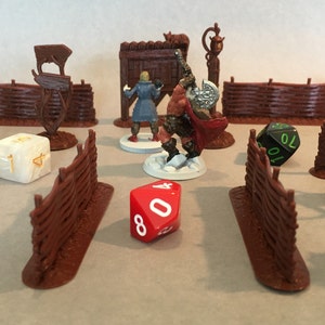 Roadside Prop Set |  28mm (D&D) | Fence, Signpost, Lightpost, and Notice Board | Tabletop RPG