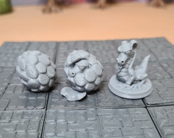 Baby Dragons and Eggs | 28 mm (D&D) | Hatching Dragon Wyrmlings | Tabletop RPG