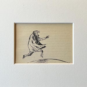 Vintage Moomin Tove Jansson Mounted Illustration