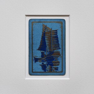 Enmarcado Vintage Art Deco 'Ship' Naipe