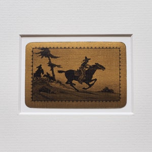 Carta de juego Art Deco 'Cowboy' (oro) enmarcada