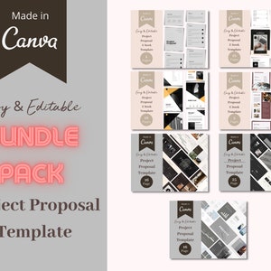 BUNDLE Project Proposal Template Simple, Canva Proposal Template, Services and Pricing Guide, Client Intro Template, Client Welcome.