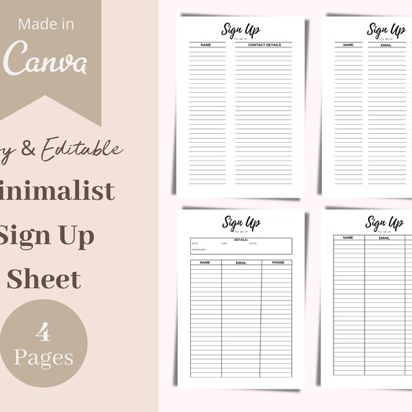 Printable Email Sign up Sheet - Etsy