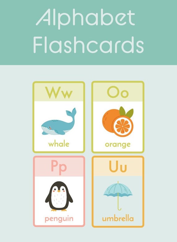 A Z Printable Alphabet Flashcards for Toddlers Kids and - Etsy