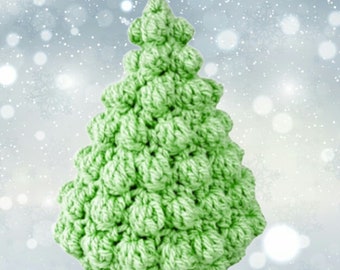 Crochet pattern, 3 sizes Bobble christmas tree pattern, crochet christmas