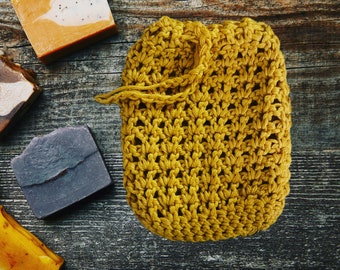 Crochet pattern for a soap saver bag