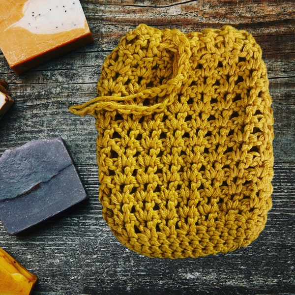 Crochet pattern for a soap saver bag