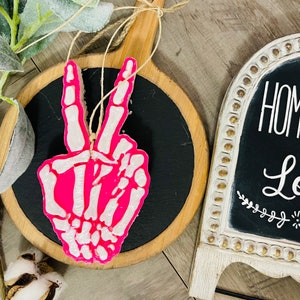 Custom, Skeleton Peace, Car Freshie | Aroma Beads | Skeleton Lover Gifts | Car Air Freshener | Bestseller | Rock and Roll | Gift