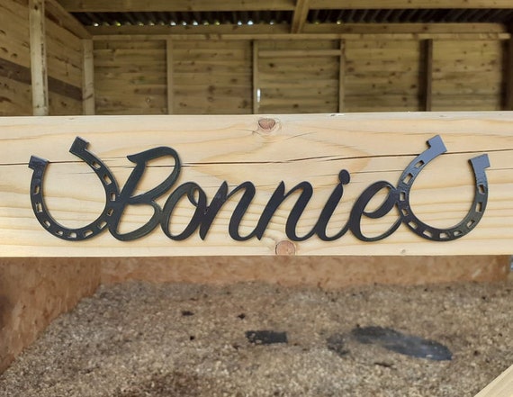 Personalised Handmade Rustic Wooden Horse Pony Stable Door Name Plate Sign 