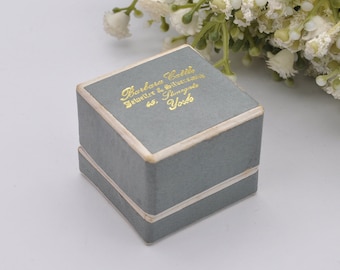 Vintage Leather Ring Box - W. Hinds London Jewellers | Silk and
