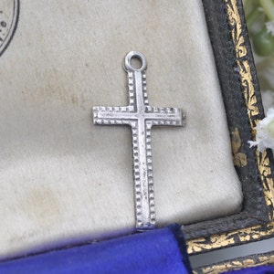 Vintage Sterling Silver Textured Cross Pendant