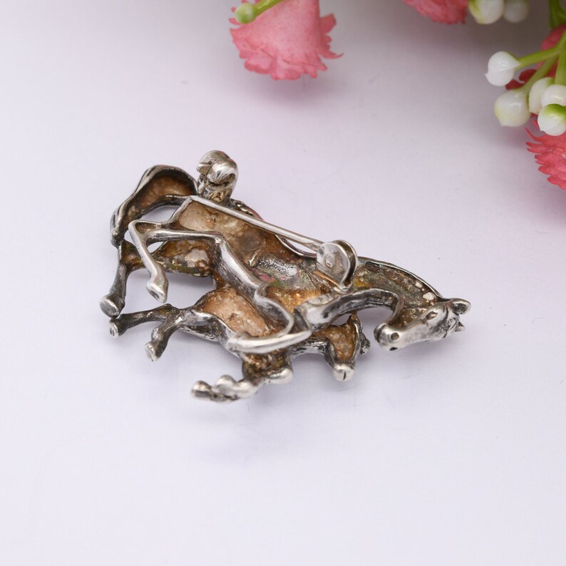 Vintage Sterling Silver Horse and Foal Brooch 1999 Novelty Animal Jewellery Gift for Horse Lover image 5