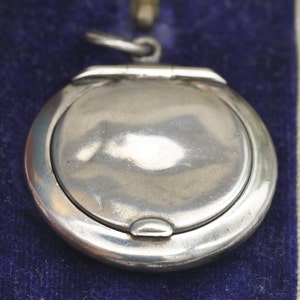 Antique Art Deco Sterling Silver Compact Mirror Locket Pendant by Adie & Lovekin 1920 image 8