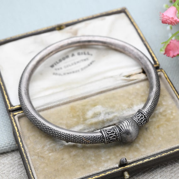 Buy Vintage 800 Silver Kada Bangle Bracelet – Traditional South