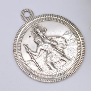 Vintage Sterling Silver St Christopher Pendant Slade & Kempton - 1977 Hallmarked / Saint of Travel / Adventure / Christianity Religious