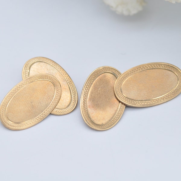 Vintage 9ct Gold Cuff Links - 1969 1960s Cufflinks / Vintage Gold Men's Accessories / Oval Shape / Dress Cufflinks / Graduation Present