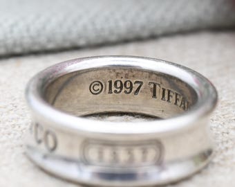 Vintage Tiffany 1837 Sterling Silver Ring T & Co 1997 - Designer