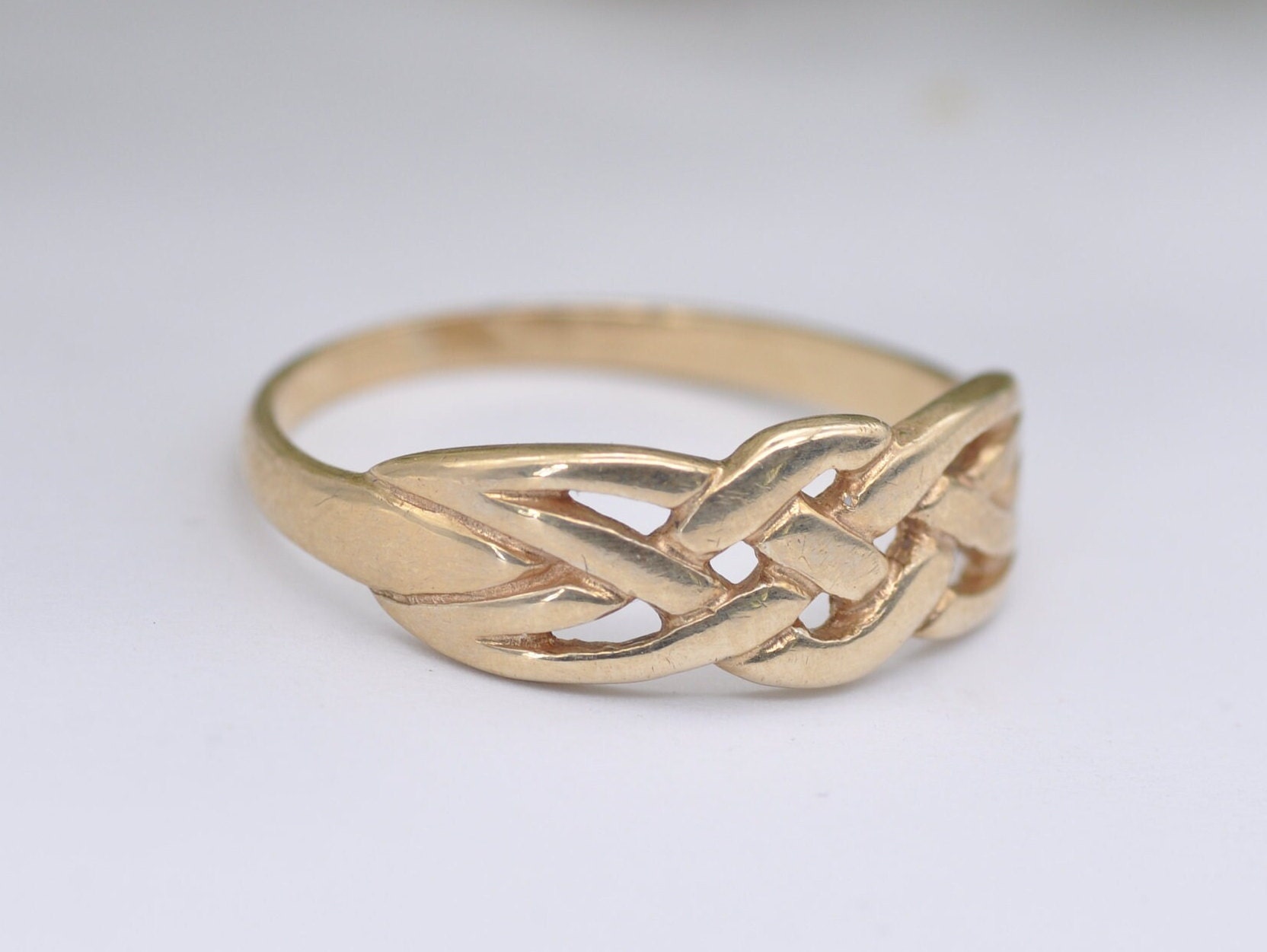 Vintage 9ct Gold Celtic Ring Patterned Woven Plaited Etsy UK