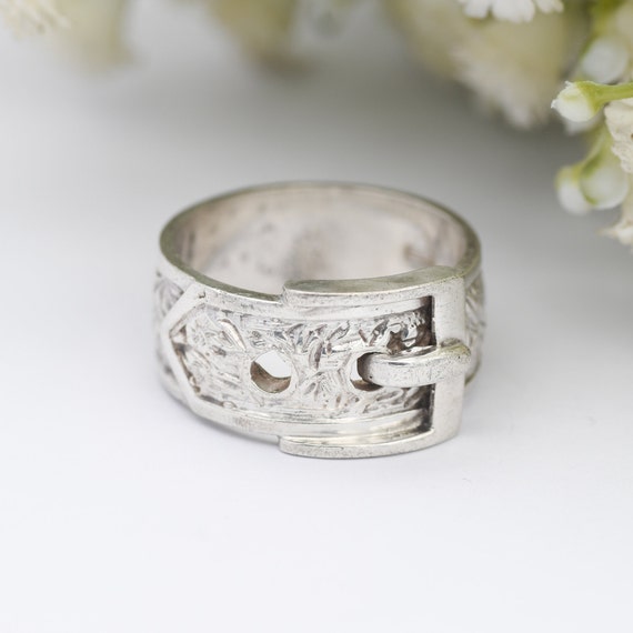 Vintage Sterling Silver Buckle Ring 1975 - Mid-Ce… - image 1