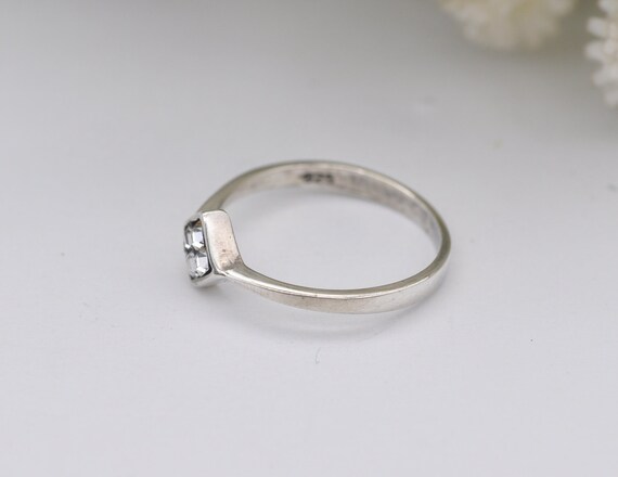 Silver CZ Diamond Shape Ring - 925 Sterling Silve… - image 5