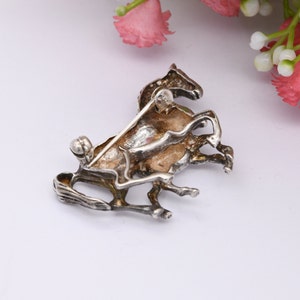 Vintage Sterling Silver Horse and Foal Brooch 1999 Novelty Animal Jewellery Gift for Horse Lover image 4