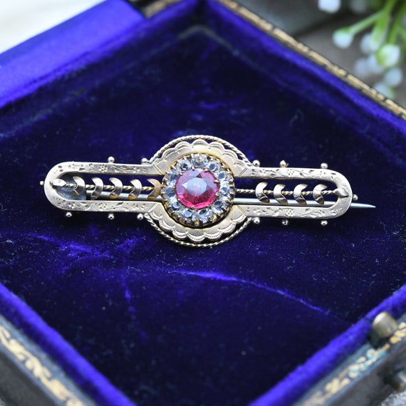 Antique Victorian 9ct Gold Garnet Topped Doublet … - image 6