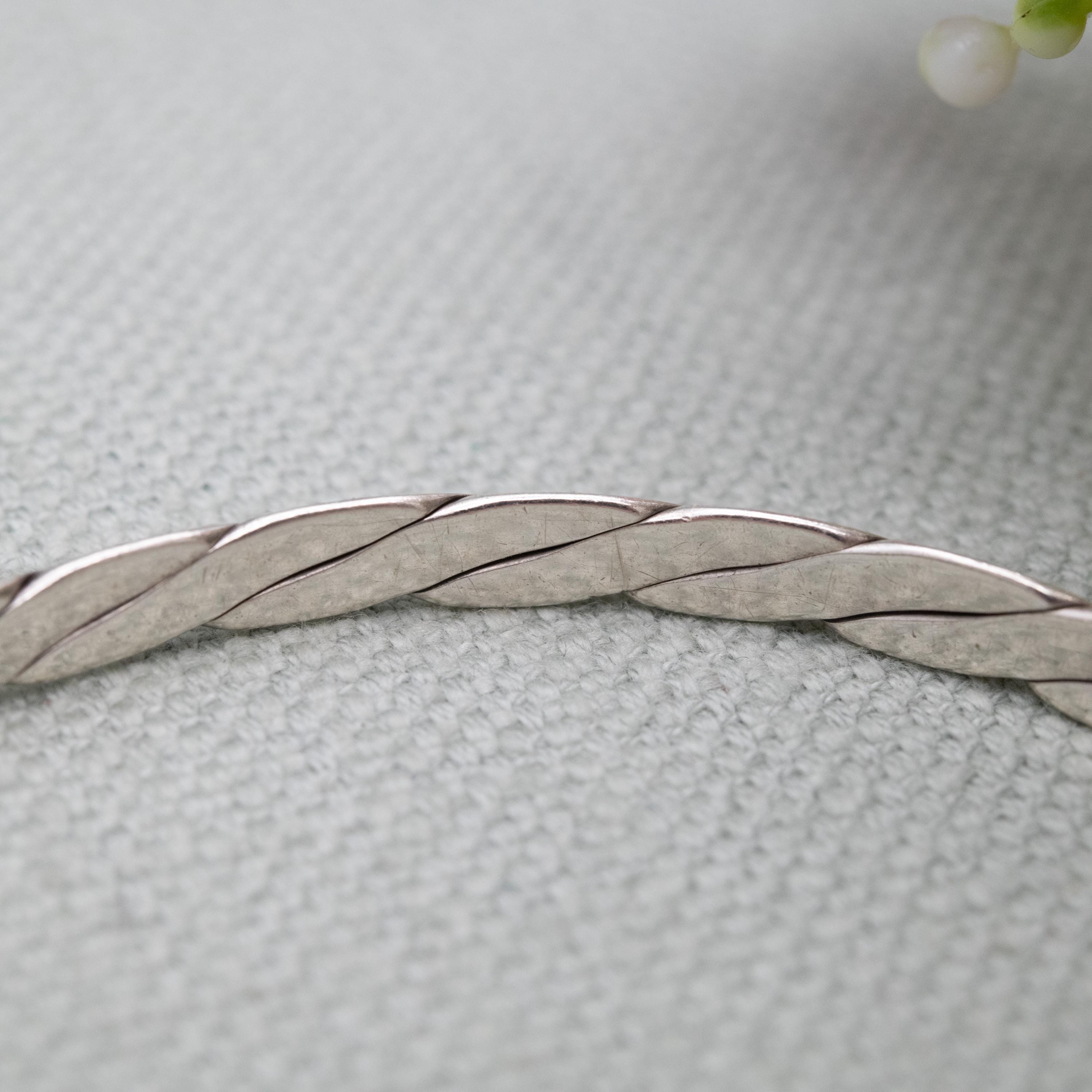 Vintage Tiffany Sterling Silver Twist Bangle 1998 T&co - Minimal