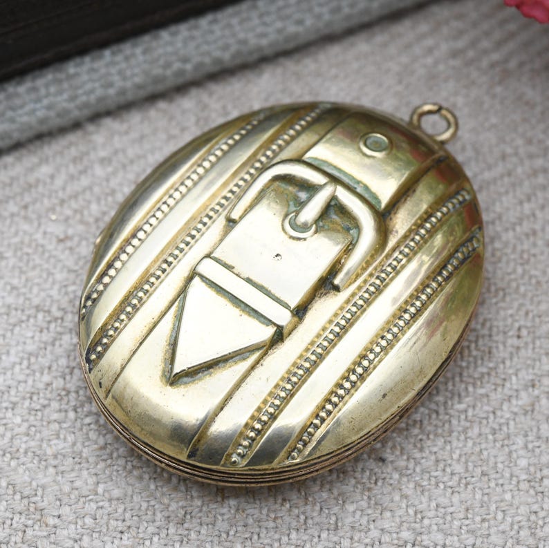 Antique Victorian Locket With Raised Buckle Design - Sentimental Symbol ...