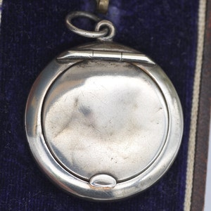 Antique Art Deco Sterling Silver Compact Mirror Locket Pendant by Adie & Lovekin 1920 image 6