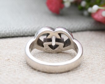 Gucci Love Heart Interlocking G Ring Sterling Silver - Signed