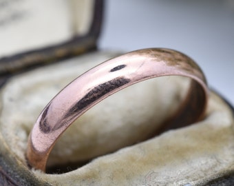 Antique 9ct Rose Gold Wedding Band - UK Size - U 1/2 | US Size - 10 1/4