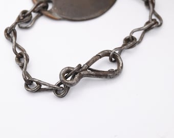 Antique Trench Art Dog Tag Bracelet 1870 Battle of Sedan Franco