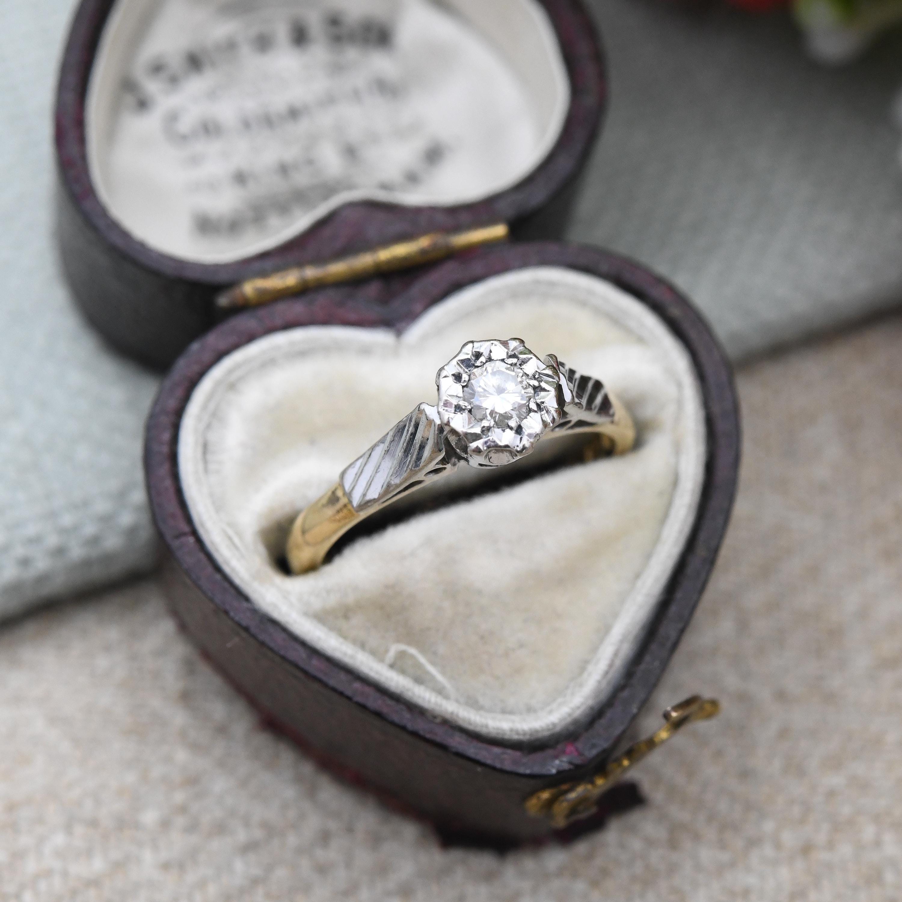 Diamond ring 1960s white gold platinum - Etsy 日本