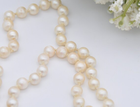 Vintage 9ct Gold Clasp Faux Pearl Necklace - 16" … - image 5
