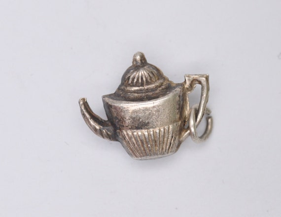 Vintage Sterling Silver Teapot Charm / Pendant - … - image 4