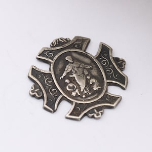 Antike 1903 Sterling Silber Token - Manchester Bezirk Sonntagsschulvereinigung Bazaar Fob | Religiöses Christliches Sammlerstück | Edwardian