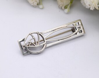 Broche Art Nouveau Antique En Argent Sterling - Motif Floral Avec Photo D'Enfant