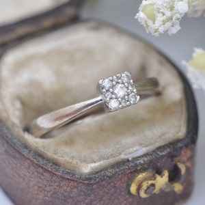 Vintage 9ct White Gold Diamond Engagement Ring 0.15 Carats UK Size O US Size 7 image 1